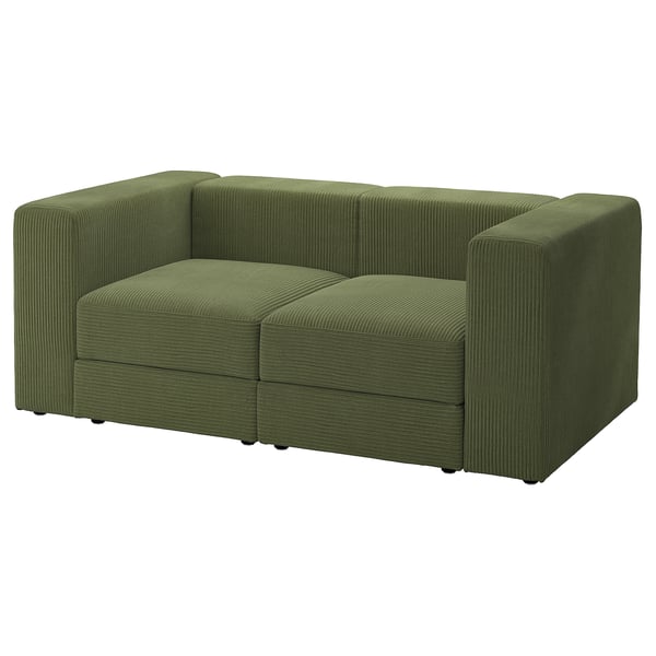 JÄTTEBO 2-seat modular sofa, Samsala dark yellow-green, 190x71x95 cm