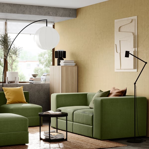 JÄTTEBO 2-seat modular sofa, Samsala dark yellow-green, 190x71x95 cm