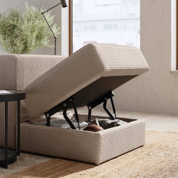 JÄTTEBO 2-seat modular sofa, Samsala grey-beige, 25x71x95 cm