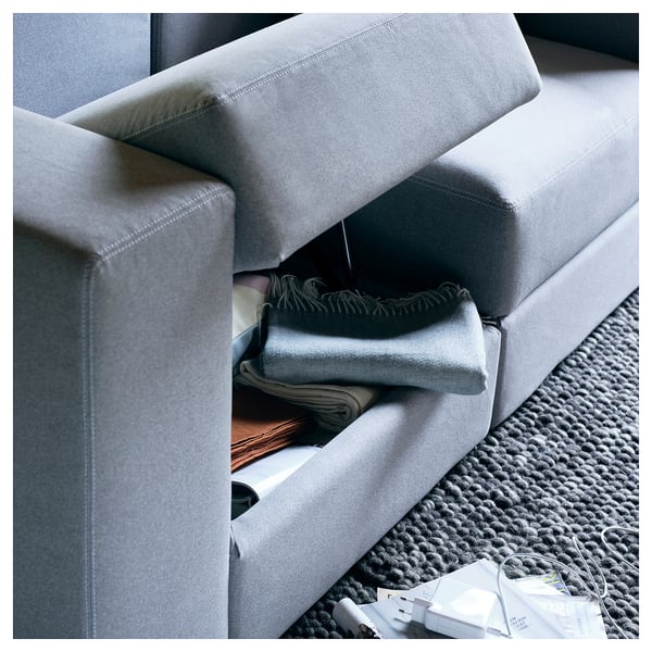 JÄTTEBO 2-seat modular sofa, Tonerud grey, 25x71x95 cm