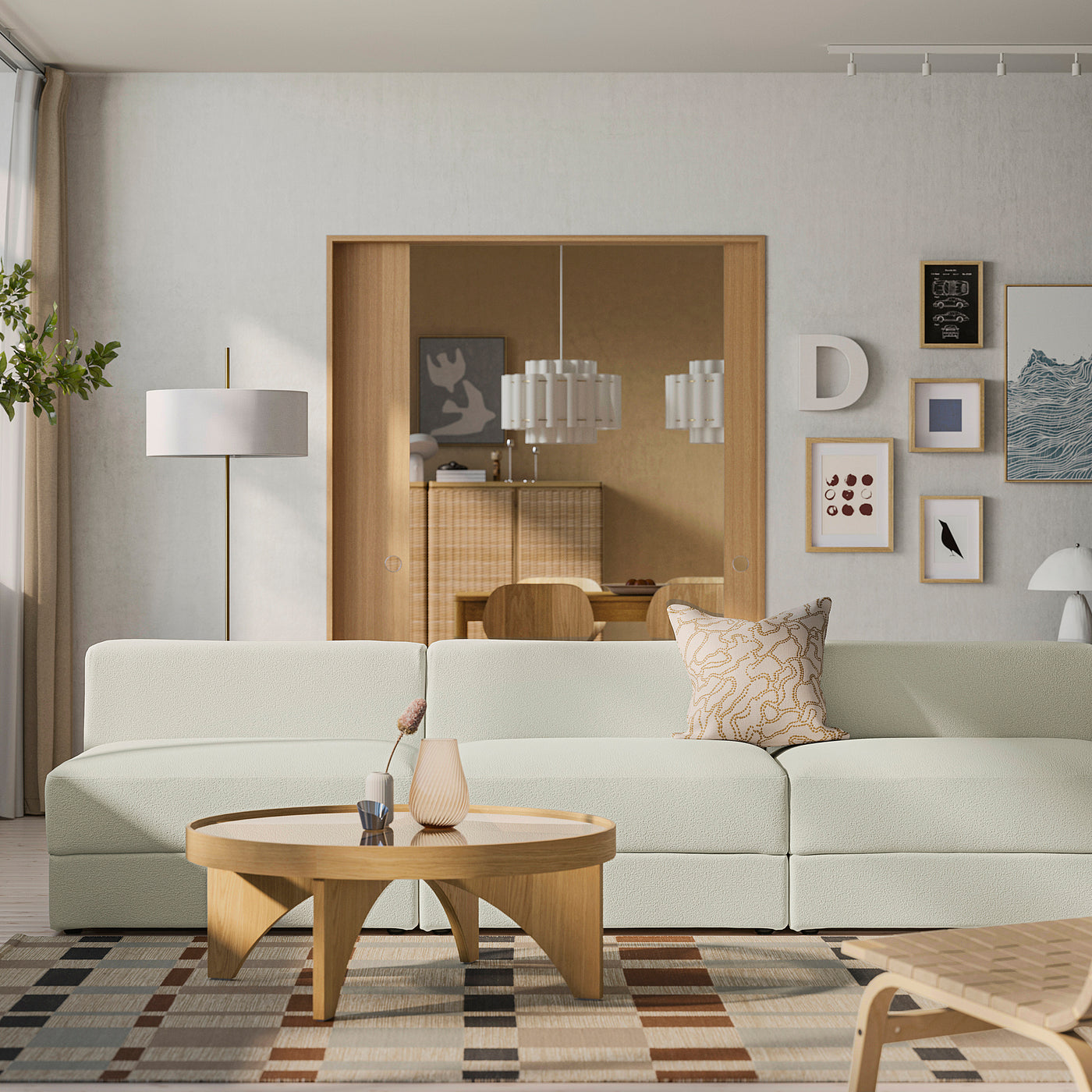 JÄTTEBO 4,5-seat modular sofa, Axvall off-white, 285x71x95 cm