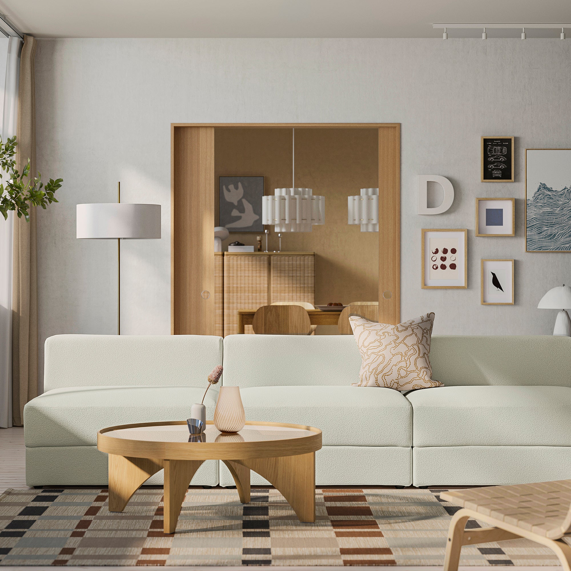 JÄTTEBO 4,5-seat modular sofa, Axvall off-white, 285x71x95 cm