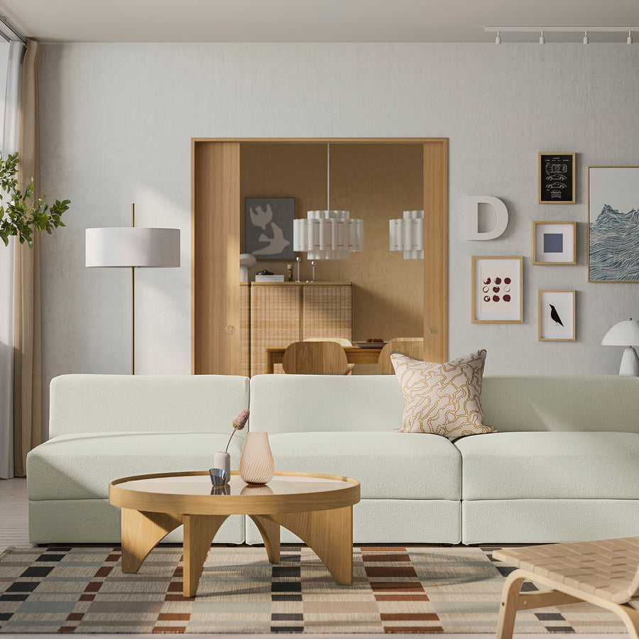 JÄTTEBO 4,5-seat modular sofa, Axvall off-white, 285x71x95 cm