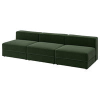 JÄTTEBO 4,5-seat modular sofa, Johanneshov dark green, 285x71x95 cm