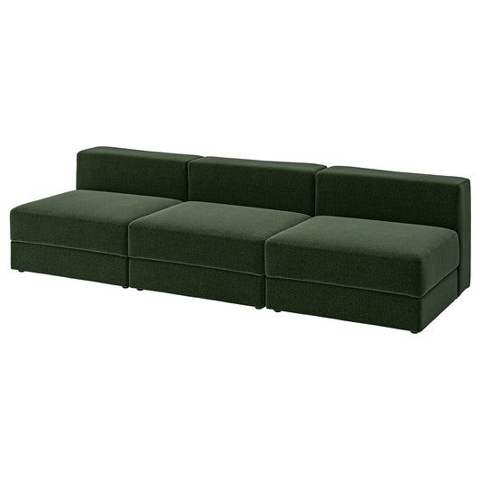 JÄTTEBO 4,5-seat modular sofa, Johanneshov dark green, 285x71x95 cm