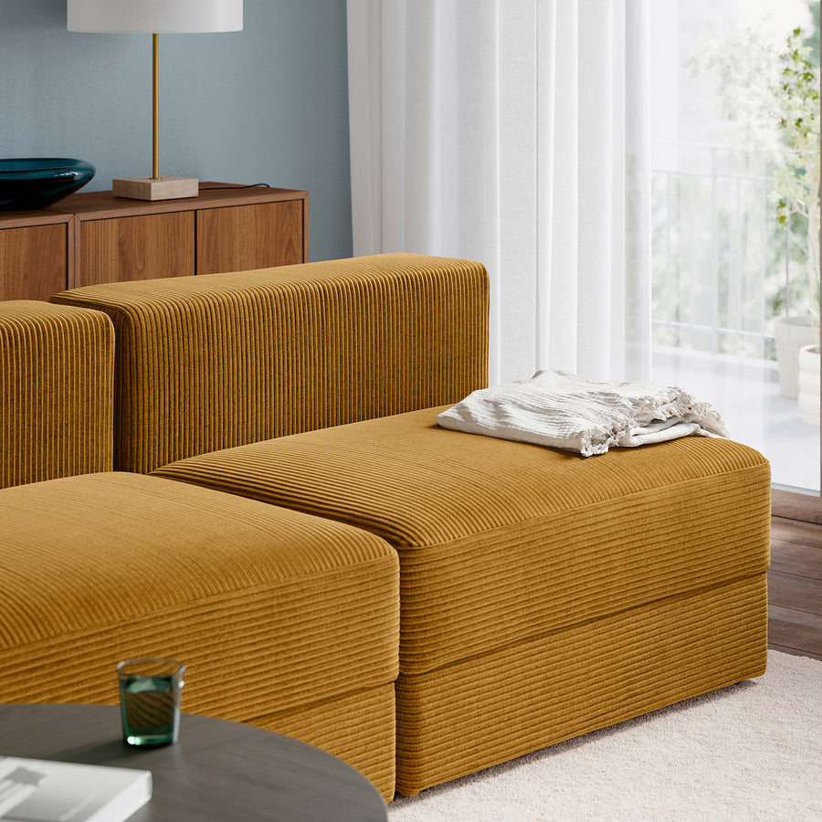 JÄTTEBO 4,5-seat modular sofa, Samsala yellow-brown, 285x71x95 cm