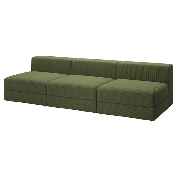 JÄTTEBO 4,5-seat modular sofa, Samsala dark yellow-green, 285x71x95 cm