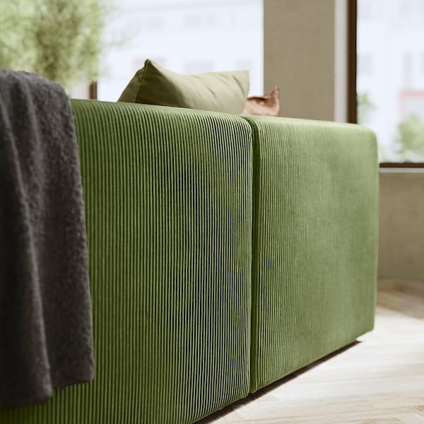 Ikea JÄTTEBO - 4.5-seater modular sofa, Samsala dark yellow-green ,