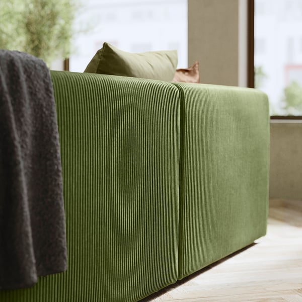 JÄTTEBO 4,5-seat modular sofa, Samsala dark yellow-green, 285x71x95 cm