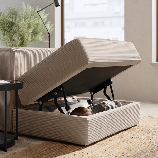 JÄTTEBO 4,5-seat modular sofa, Samsala grey-beige, 285x71x95 cm