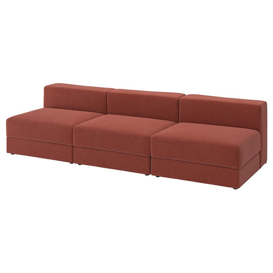 JÄTTEBO 4,5-seat modular sofa, Samsala brown-red, 285x71x95 cm