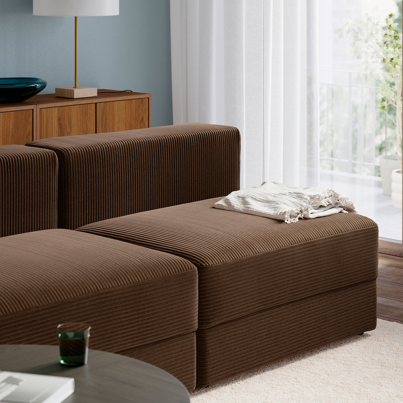 JÄTTEBO 4,5-seat modular sofa, Samsala dark brown, 285x71x95 cm