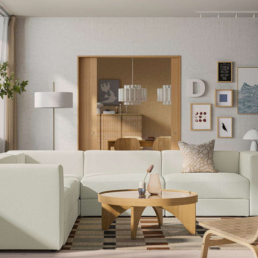 JÄTTEBO modular corner sofa, 6 seat, Axvall off-white, 25x71x95 cm