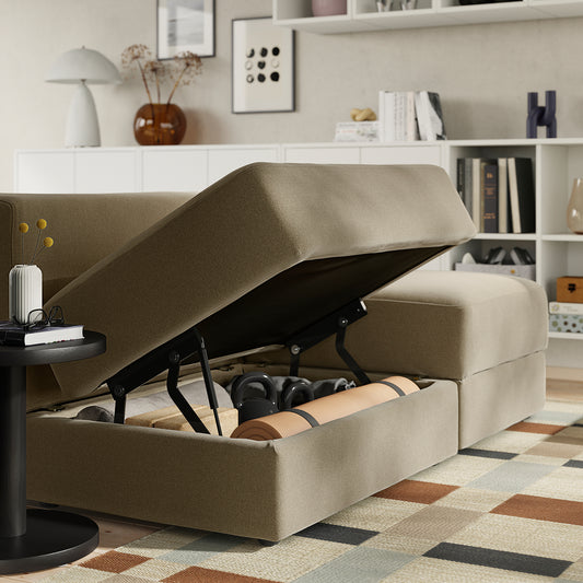 JÄTTEBO modular corner sofa, 6 seat, Johanneshov brown-beige, 25x71x95 cm