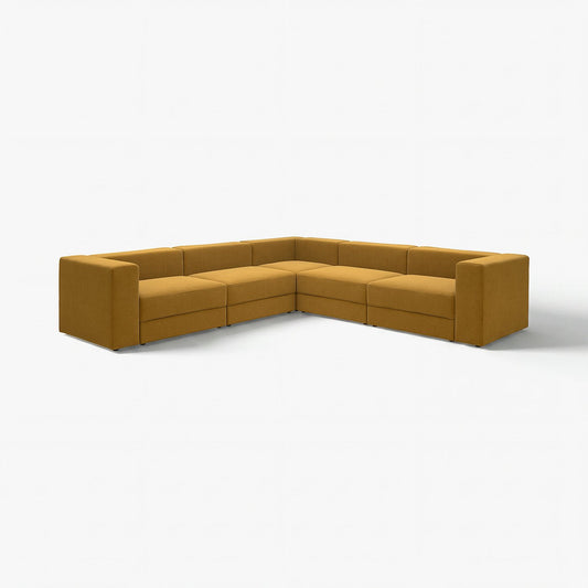 JÄTTEBO modular corner sofa, 6 seat, Samsala yellow-brown