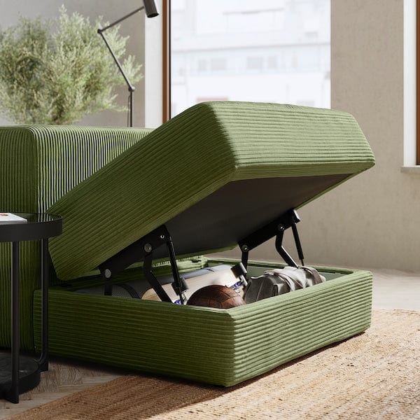 Ikea JÄTTEBO - Modular corner sofa 6 seats, Samsala dark yellow-green ,