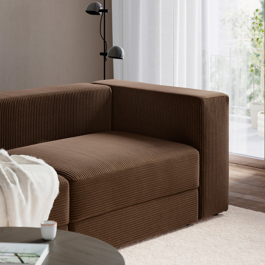 JÄTTEBO modular corner sofa, 6 seat, Samsala dark brown, 25x71x95 cm