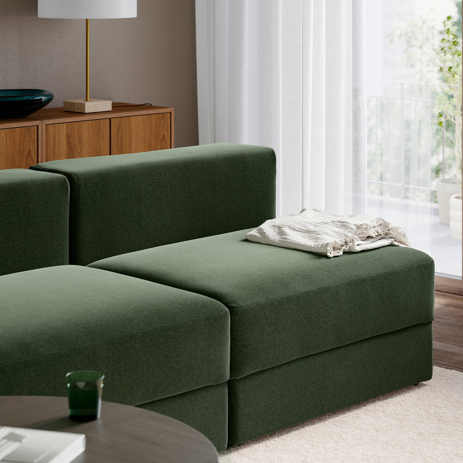 JÄTTEBO 1,5-seat module with storage, Johanneshov dark green, 95x71x95 cm