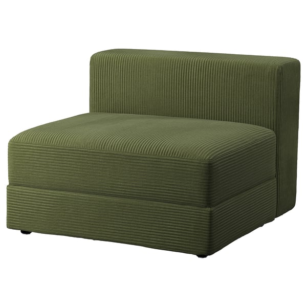 JÄTTEBO 1,5-seat module with storage, Samsala dark yellow-green, 95x71x95 cm