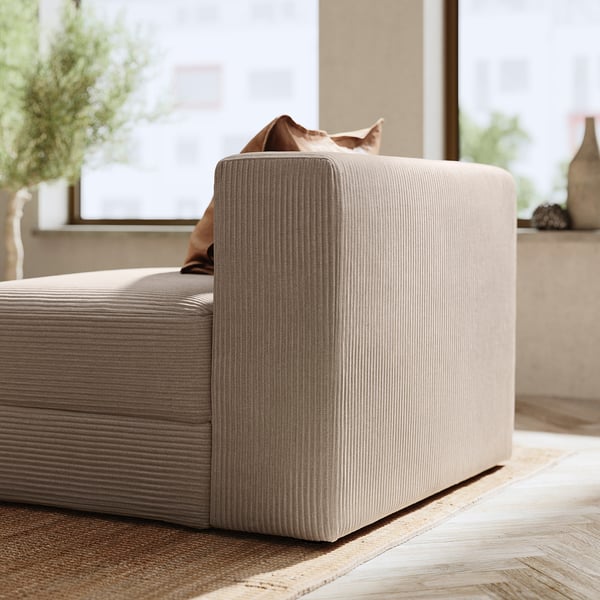 JÄTTEBO - 1.5-seater element with storage, Samsala gray / beige ,