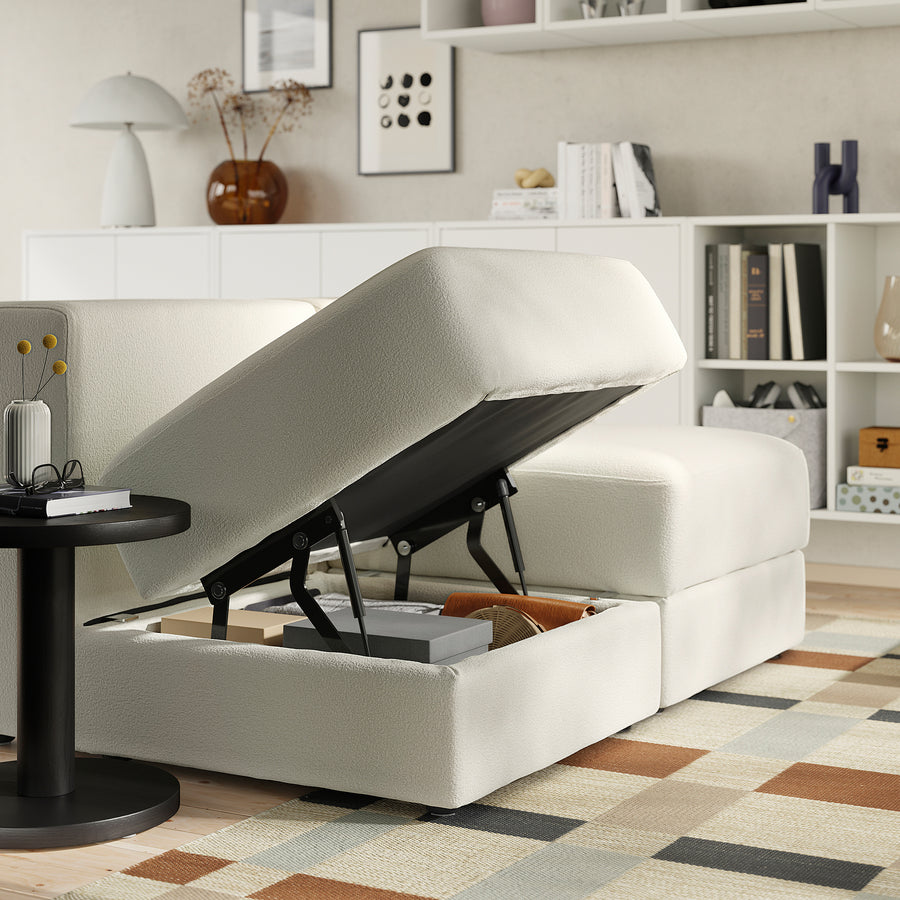JÄTTEBO 1-seat module with storage, Axvall off-white, 70x71x95 cm