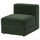 JÄTTEBO 1-seat module with storage, Johanneshov dark green, 70x71x95 cm