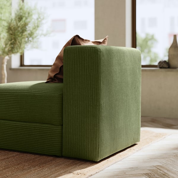 JÄTTEBO 1-seat module with storage, Samsala dark yellow-green, 70x71x95 cm