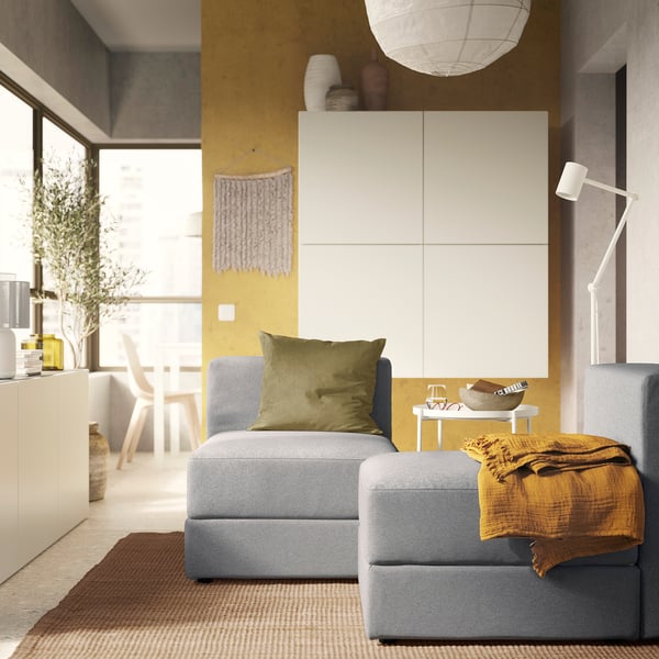 JÄTTEBO 1-seat module with storage, Tonerud grey, 70x71x95 cm