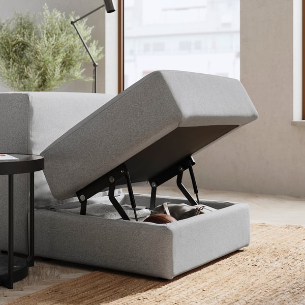 JÄTTEBO 1-seat module with storage, Tonerud grey, 70x71x95 cm