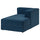 JÄTTEBO chaise longue module, right, with armrest/Samsala dark blue, 95x71x160 cm