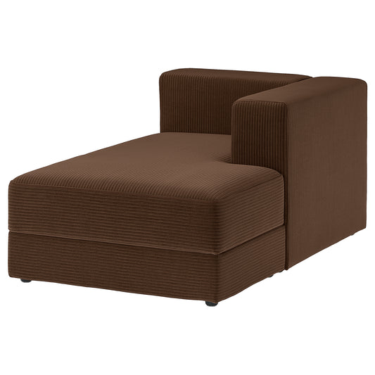 JÄTTEBO chaise longue module, right, with armrest/Samsala dark brown, 95x71x160 cm