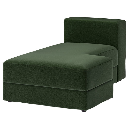 JÄTTEBO chaise longue module, right, Johanneshov dark green, 95x71x160 cm
