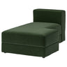 JÄTTEBO chaise longue module, right, Johanneshov dark green, 95x71x160 cm