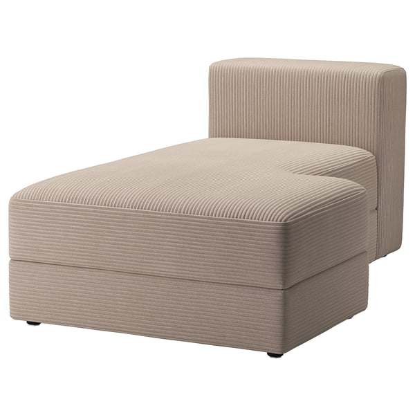 JÄTTEBO chaise longue module, right, Samsala grey-beige, 95x71x160 cm