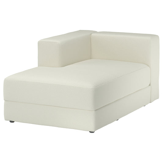 JÄTTEBO chaise longue module, left, with armrest/Axvall off-white, 95x71x160 cm
