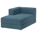 JÄTTEBO chaise longue module, left, with armrest/Axvall dark grey-blue, 95x71x160 cm