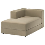 JÄTTEBO chaise longue module, left, with armrest/Johanneshov brown-beige, 95x71x160 cm