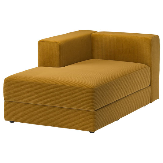 JÄTTEBO chaise longue module, left, with armrest/Samsala yellow-brown, 95x71x160 cm