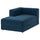 JÄTTEBO chaise longue module, left, with armrest/Samsala dark blue, 95x71x160 cm