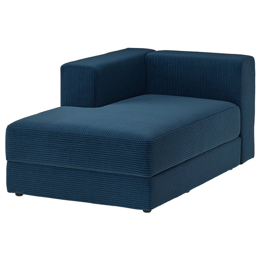 JÄTTEBO chaise longue module, left, with armrest/Samsala dark blue, 95x71x160 cm