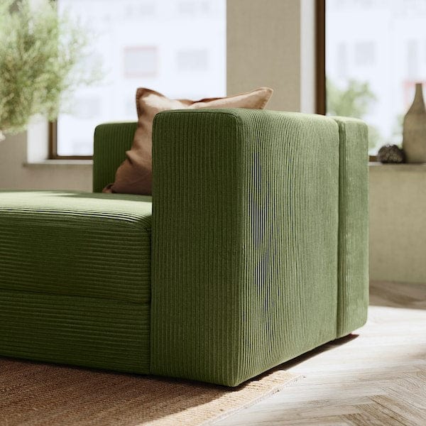 Ikea JÄTTEBO - Left chaise longue element, with armrest / Samsala dark yellow-green