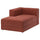 JÄTTEBO chaise longue module, left, with armrest/Samsala brown-red, 95x71x160 cm