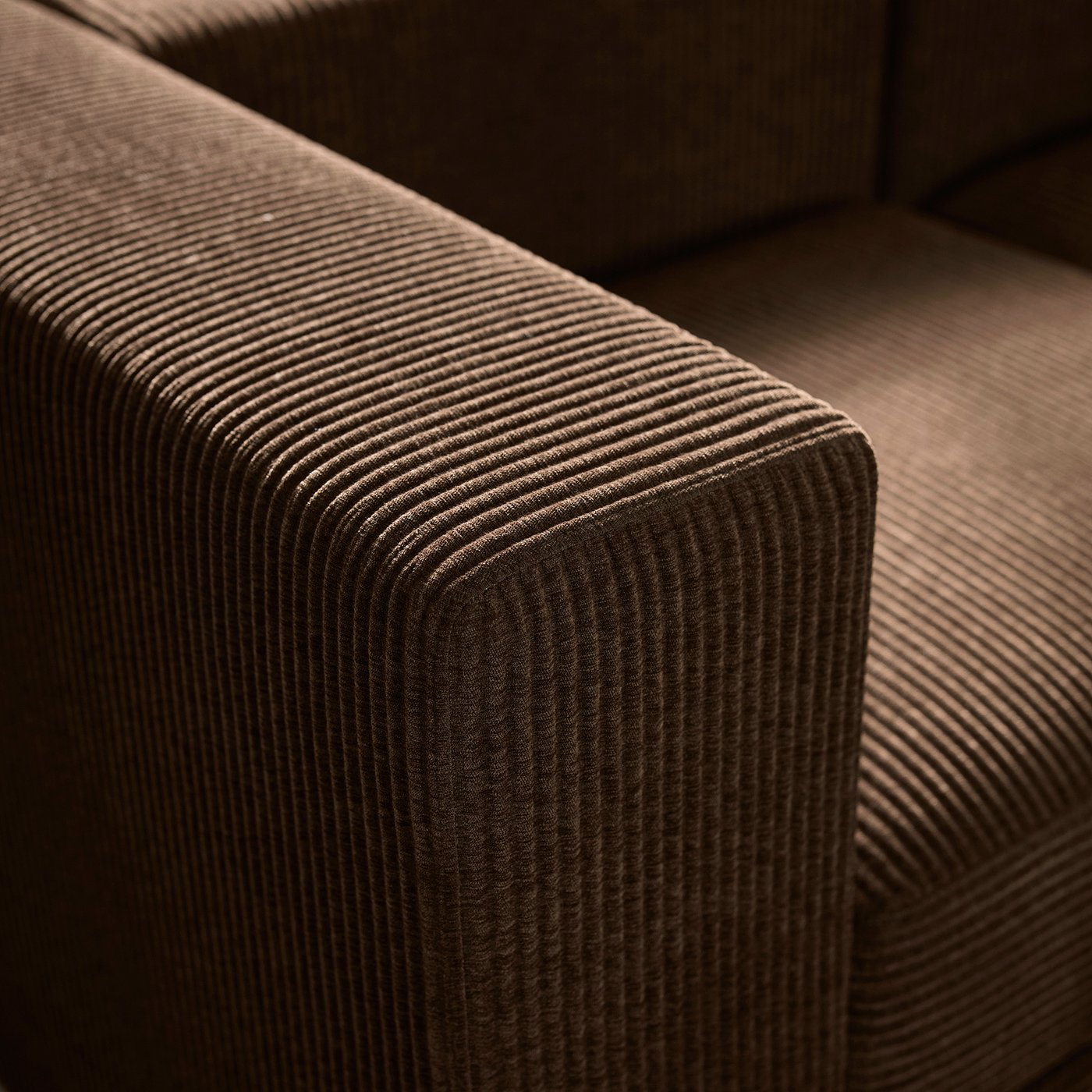 JÄTTEBO chaise longue module, left, with armrest/Samsala dark brown, 95x71x160 cm