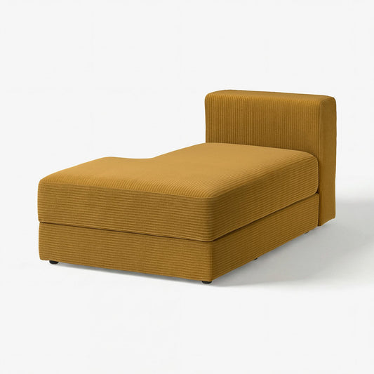 JÄTTEBO chaise longue module, left, Samsala yellow-brown, 95x71x160 cm