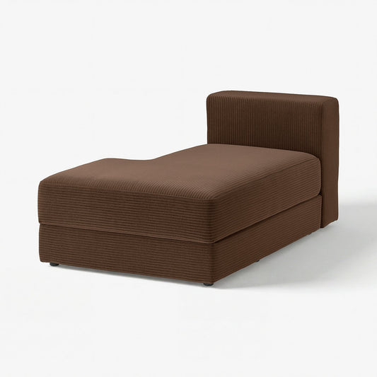 JÄTTEBO chaise longue module, left, Samsala dark brown, 95x71x160 cm