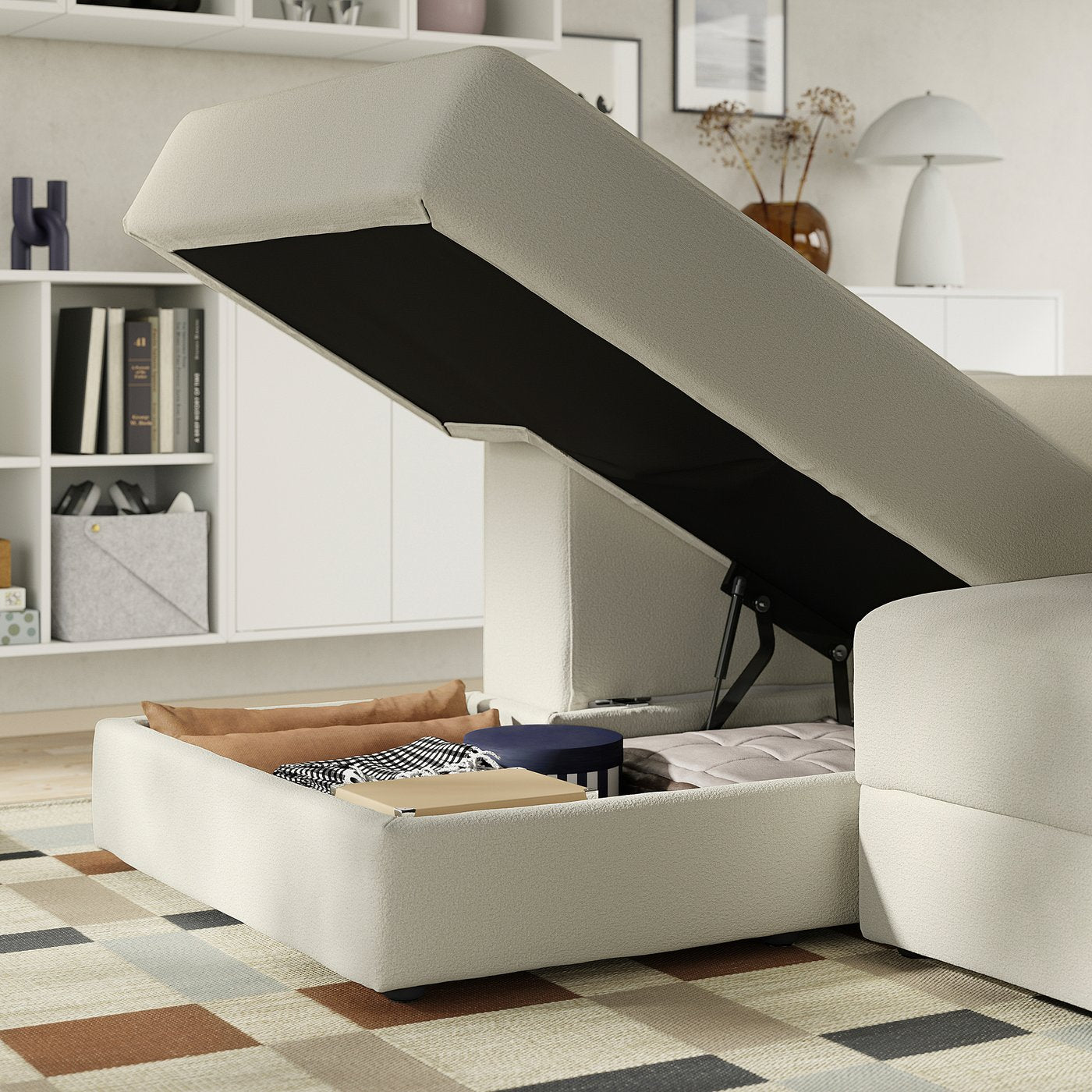 JÄTTEBO chaise longue modules, Axvall off-white, 229x71x160 cm