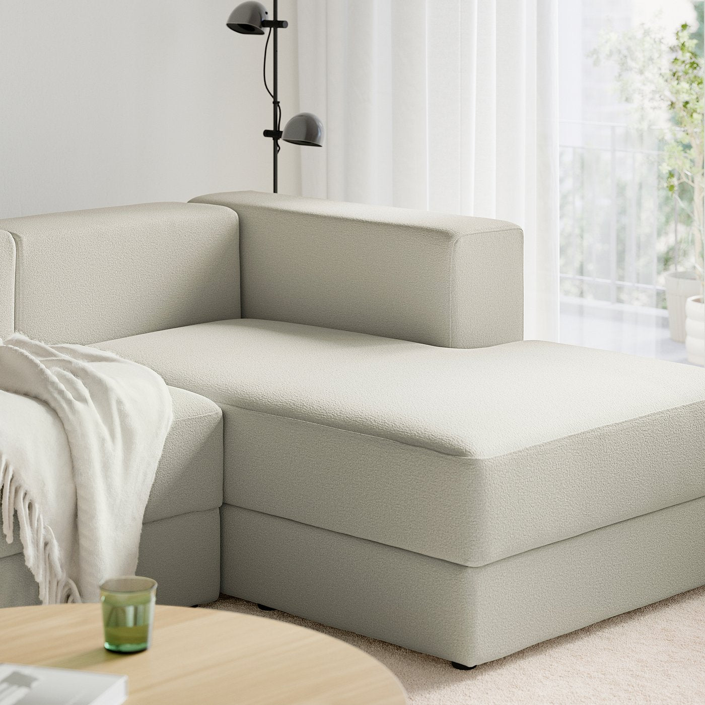 JÄTTEBO chaise longue modules, Axvall off-white, 229x71x160 cm