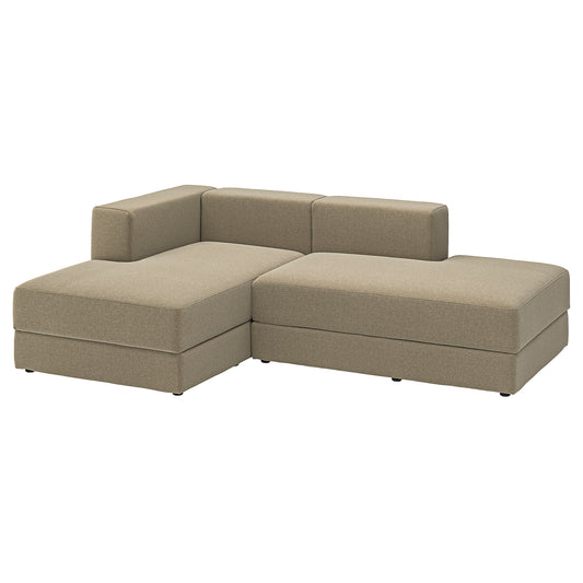 JÄTTEBO chaise longue modules, Johanneshov brown-beige, 229x71x160 cm