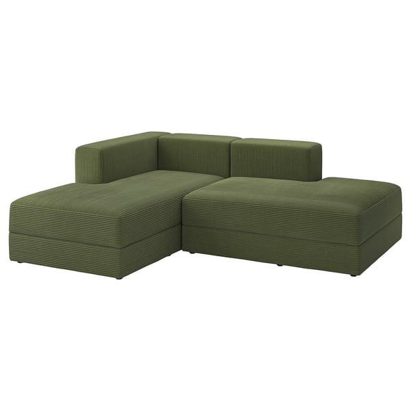 JÄTTEBO chaise longue modules, Samsala dark yellow-green, 229x71x160 cm