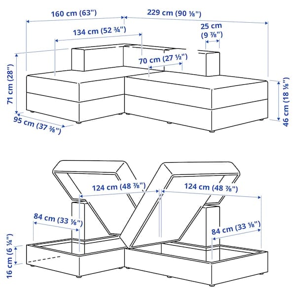 Ikea JÄTTEBO - Chaide-longue modules, dark yellow-green Samsala